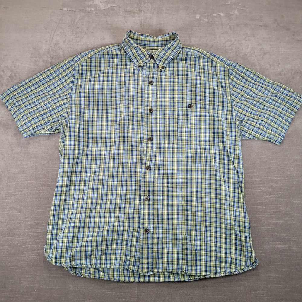 Eddie Bauer Y2K Plaid Button Down Short Sleeve Casual Shirt‎ Outdoors Size L